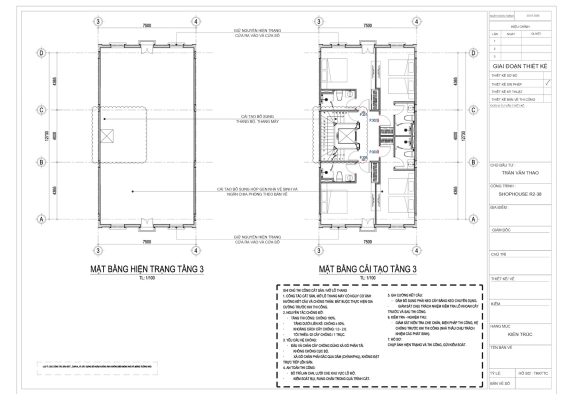 thiet ke tang 3 shop house bai kem cho thue