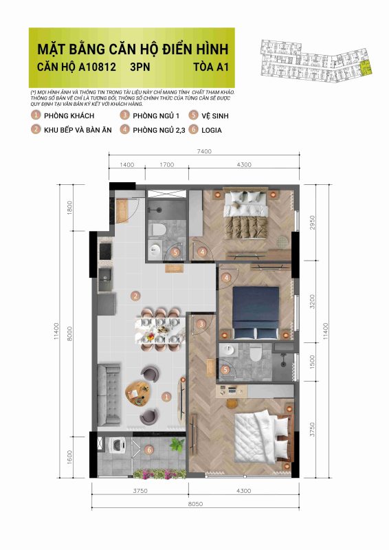 layout 3 ngủ